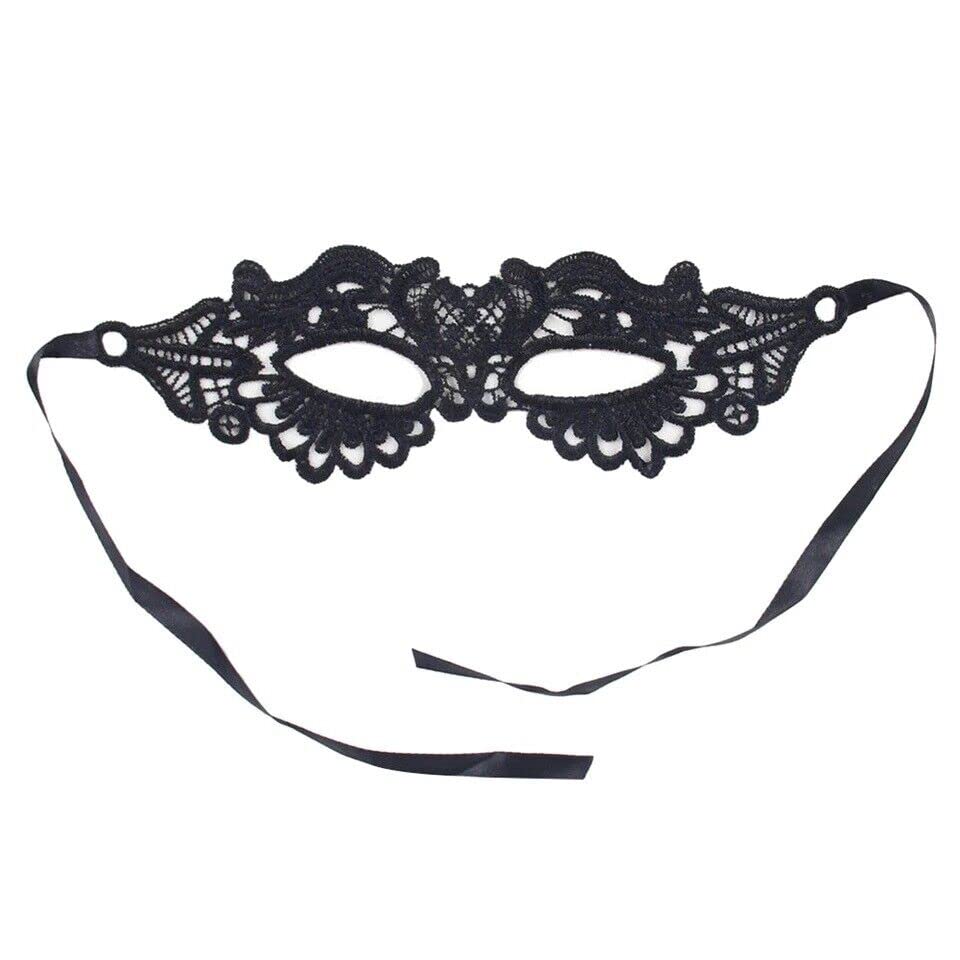 Máscara de encaje negro sexy para fiesta de Halloween