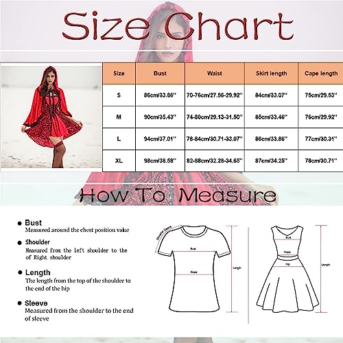 Generisch Decoración medieval para sala de estar, mujer, disfraz de capa de canción de Halloween, disfraz de cosplay, disfraz de anime, disfraz de cosplay femenino, rojo, S