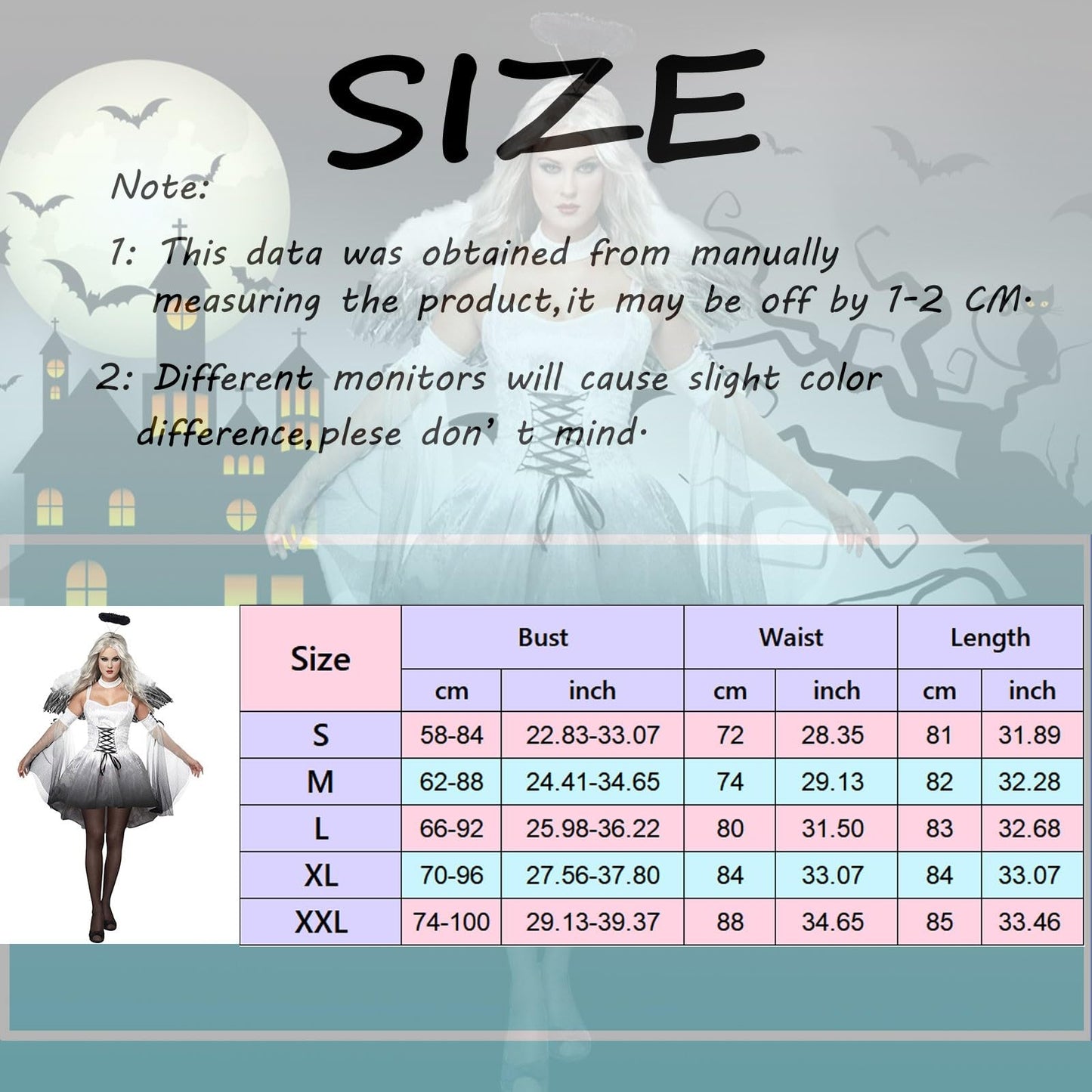 El libro de la memoria Un estudio de memoria en la cultura medieval divertido disfraz de novia para mujer, Halloween, novia, cosplay, disfraz negro, vestido, disfraz de gato, 4 piezas, Blanco, S
