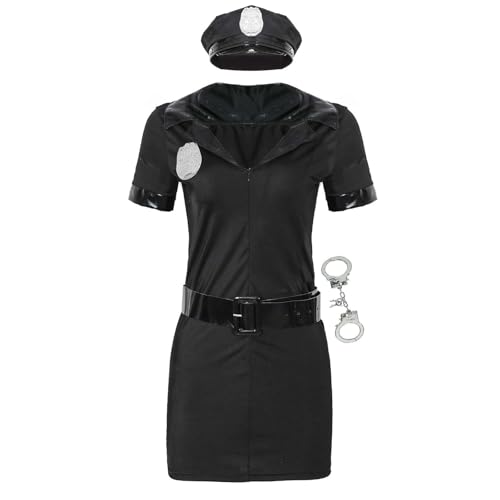 Generisch Zapatos medievales para hombre, disfraz de oficial para mujer, para Halloween, juegos de rol y actuaciones escénicas, cosplay, disfraz de mujer sexy, Negro , XXL
