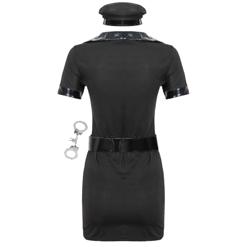 Generisch Zapatos medievales para hombre, disfraz de oficial para mujer, para Halloween, juegos de rol y actuaciones escénicas, cosplay, disfraz de mujer sexy, Negro , XXL