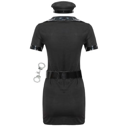 Generisch Zapatos medievales para hombre, disfraz de oficial para mujer, para Halloween, juegos de rol y actuaciones escénicas, cosplay, disfraz de mujer sexy, Negro , XXL