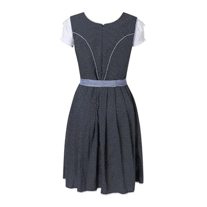 Generisch Vestido de noche gótico, elegante, estilo cosplay, con delantal para fiesta de Halloween, Oktoberfest, carnaval, Vi Cosplay, disfraz arcano, azul oscuro, M