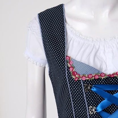 Generisch Vestido de noche gótico, elegante, estilo cosplay, con delantal para fiesta de Halloween, Oktoberfest, carnaval, Vi Cosplay, disfraz arcano, azul oscuro, M