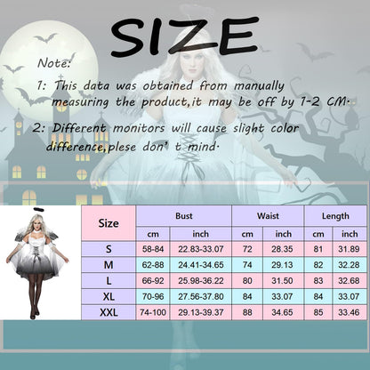 El libro de la memoria Un estudio de memoria en la cultura medieval divertido disfraz de novia para mujer, Halloween, novia, cosplay, disfraz negro, vestido, disfraz de gato, 4 piezas, Blanco, S